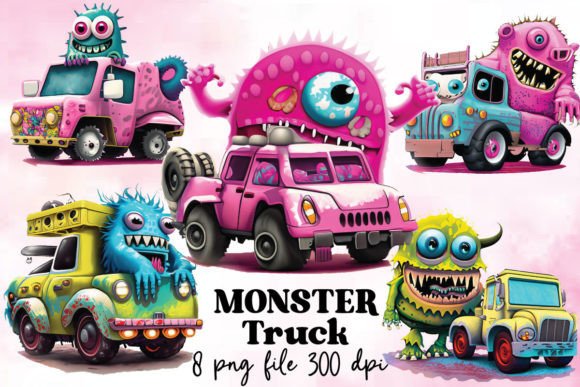 Monster Truck Clipart Bundle Review for Real Embroidery Projects